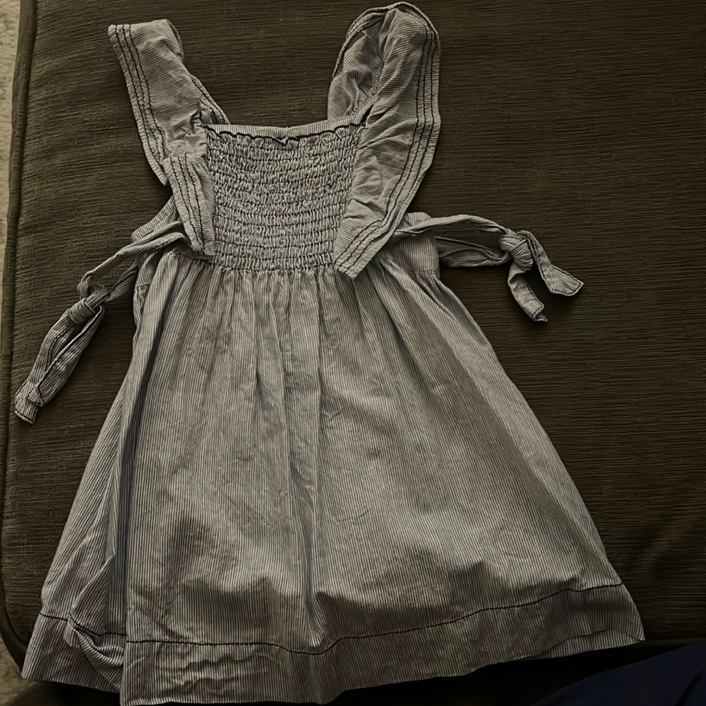 Zara Baby Girl blue and white striped dress